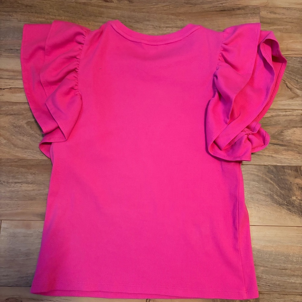 Pink Ruffle Sleeve Top - Picture 2 of 2